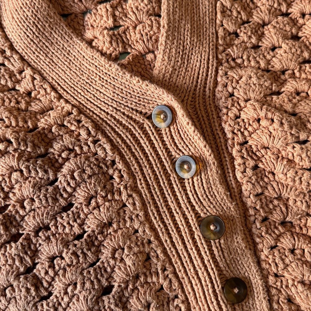 Rachel Comey Sapele Crochet Cardigan Clay Size S Cotton - Picture 2 of 7